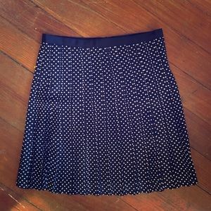 J.Crew Pleated Polka Dot Skirt